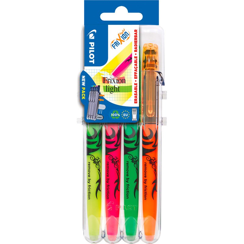 Surligneur effaçable Pilot Frixion Light effaçable - Set de 4