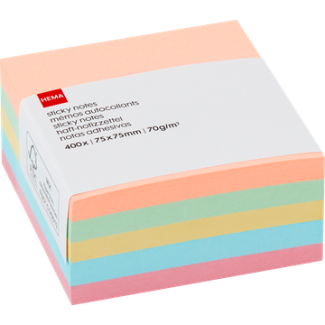 HEMA Sticky Notes 75 x 75 mm 400 Stuks