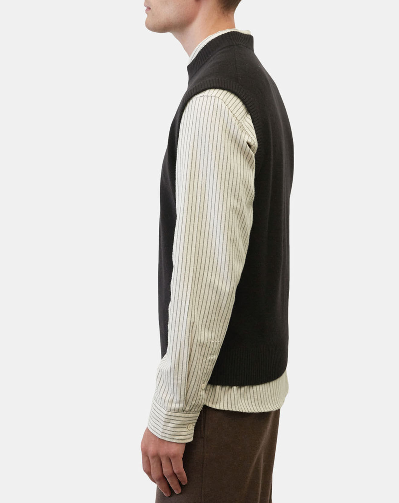 Marc O'Polo Pull sans manches en Laine & Coton noir