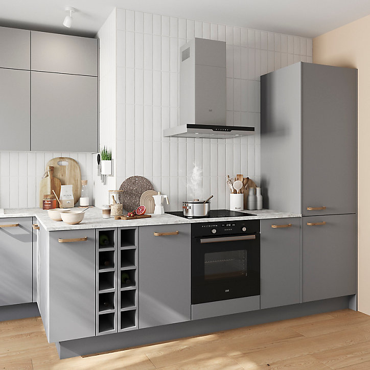 Côté de remplacement haut Goodhome Stevia gris mat H. 72 cm x l. 32 cm x Ép. 18mm