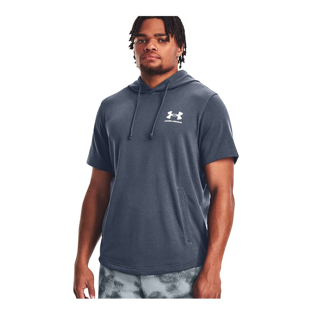 Under Armour UA RIVAL TERRY NOV - Sweat Homme downpour gray/onyx white