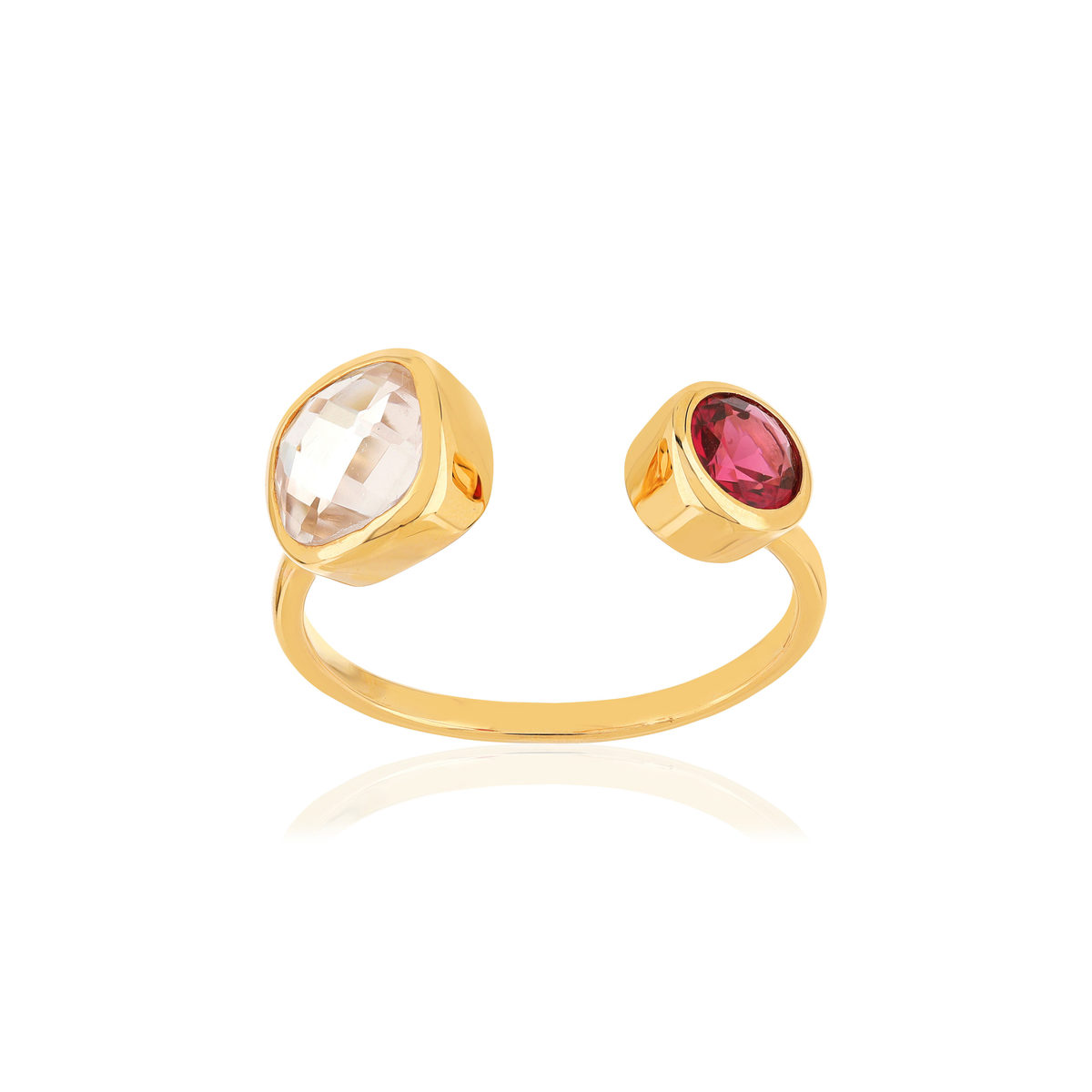 Bague plaqué or zirconias