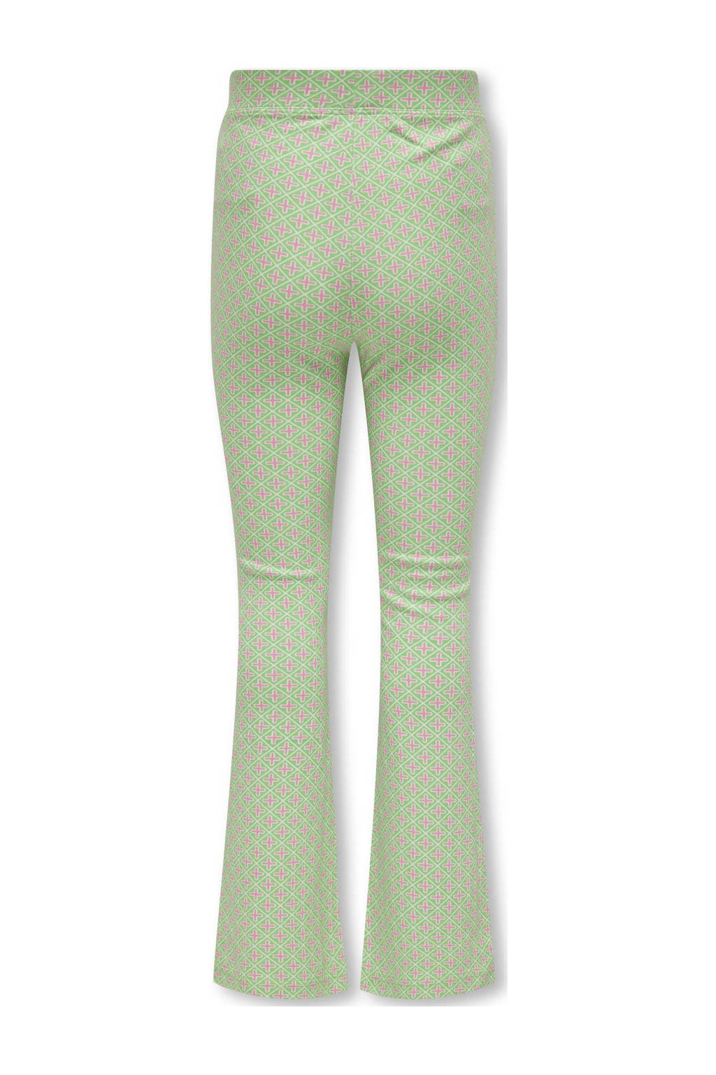 ONLY flared broek KOGPAIGE met all over print frisgroen/lila