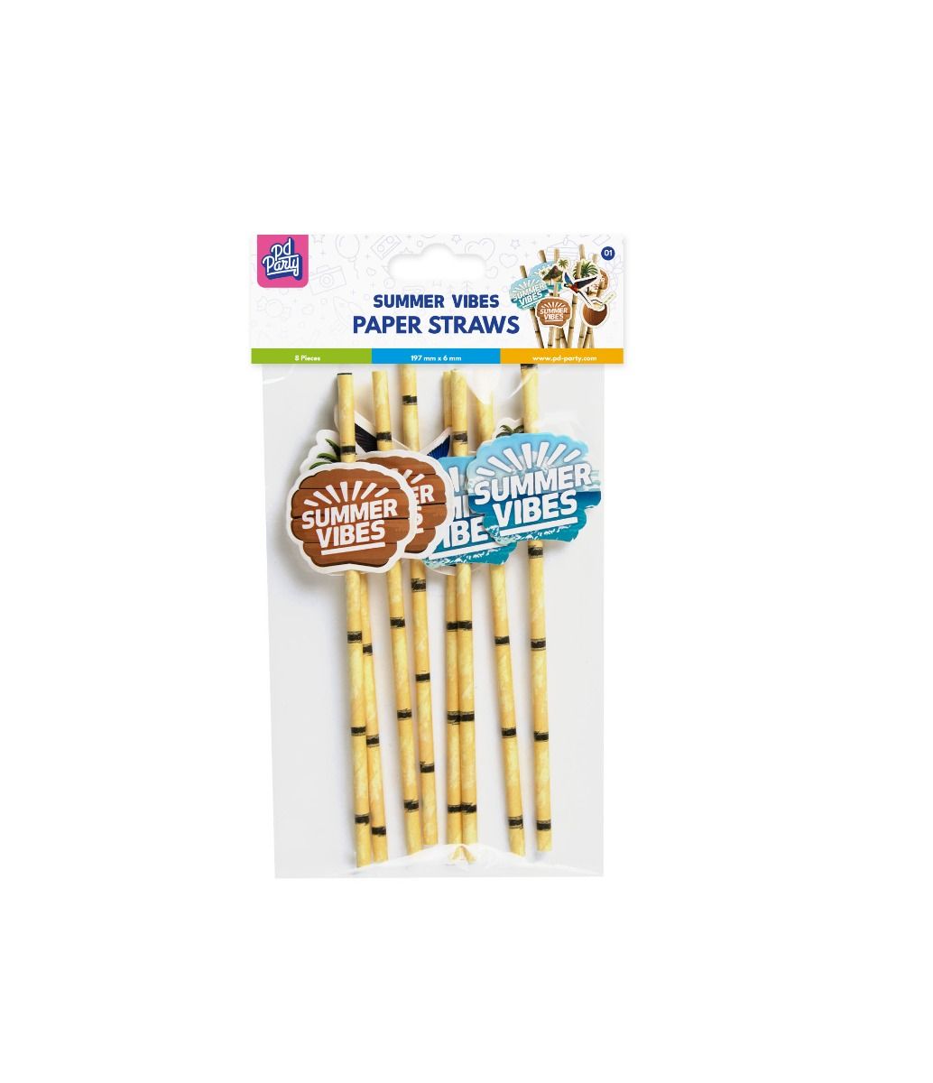 Gekleurde Rietjes Summer Vibes 8st