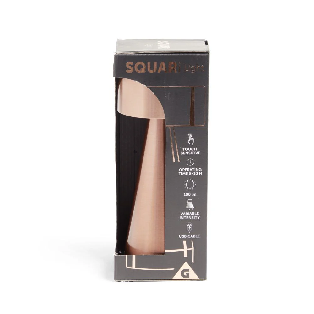 Lampe de table Squari USB tactile orange Ø9,5xH22,5cm