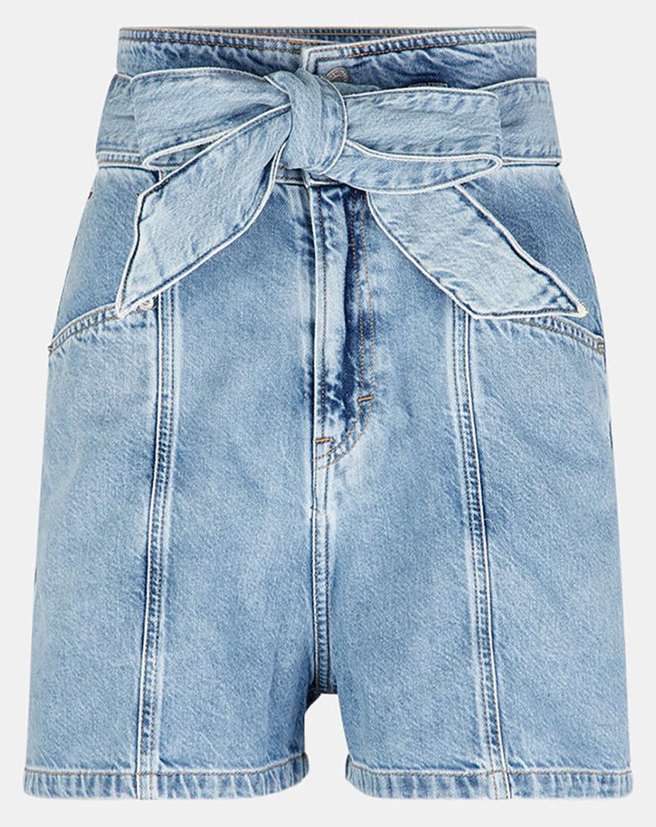 Tommy Jeans Short denim mom fit new paperbag bleu clair