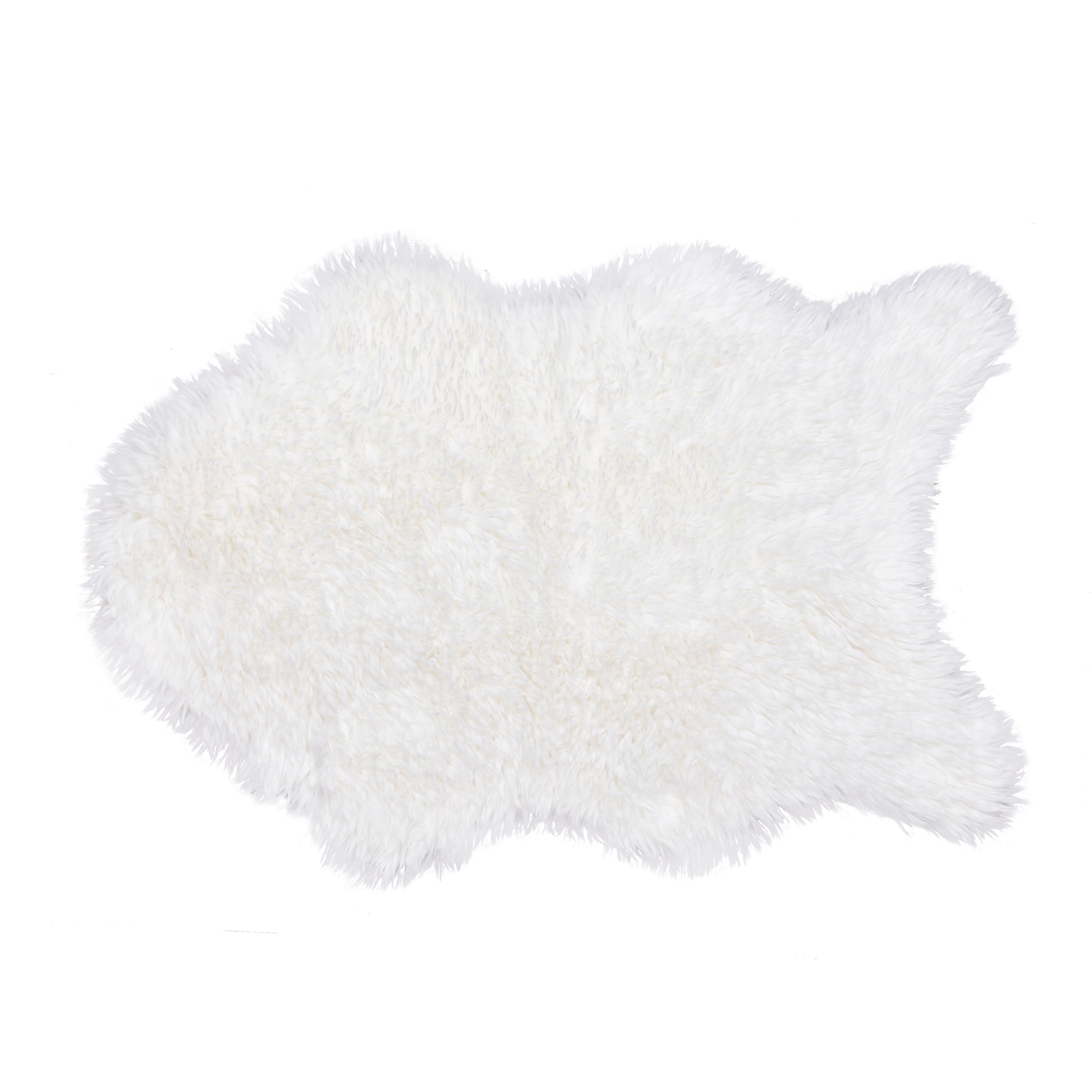 TAPIS IMITATION PEAU DE MOUTON 60X90CM BLANC M20