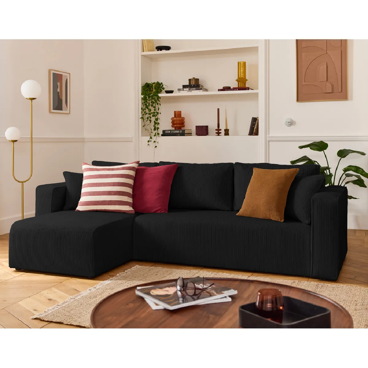 BESTMOBILIER Housse pour canapé déhoussable Topaze - Noir
