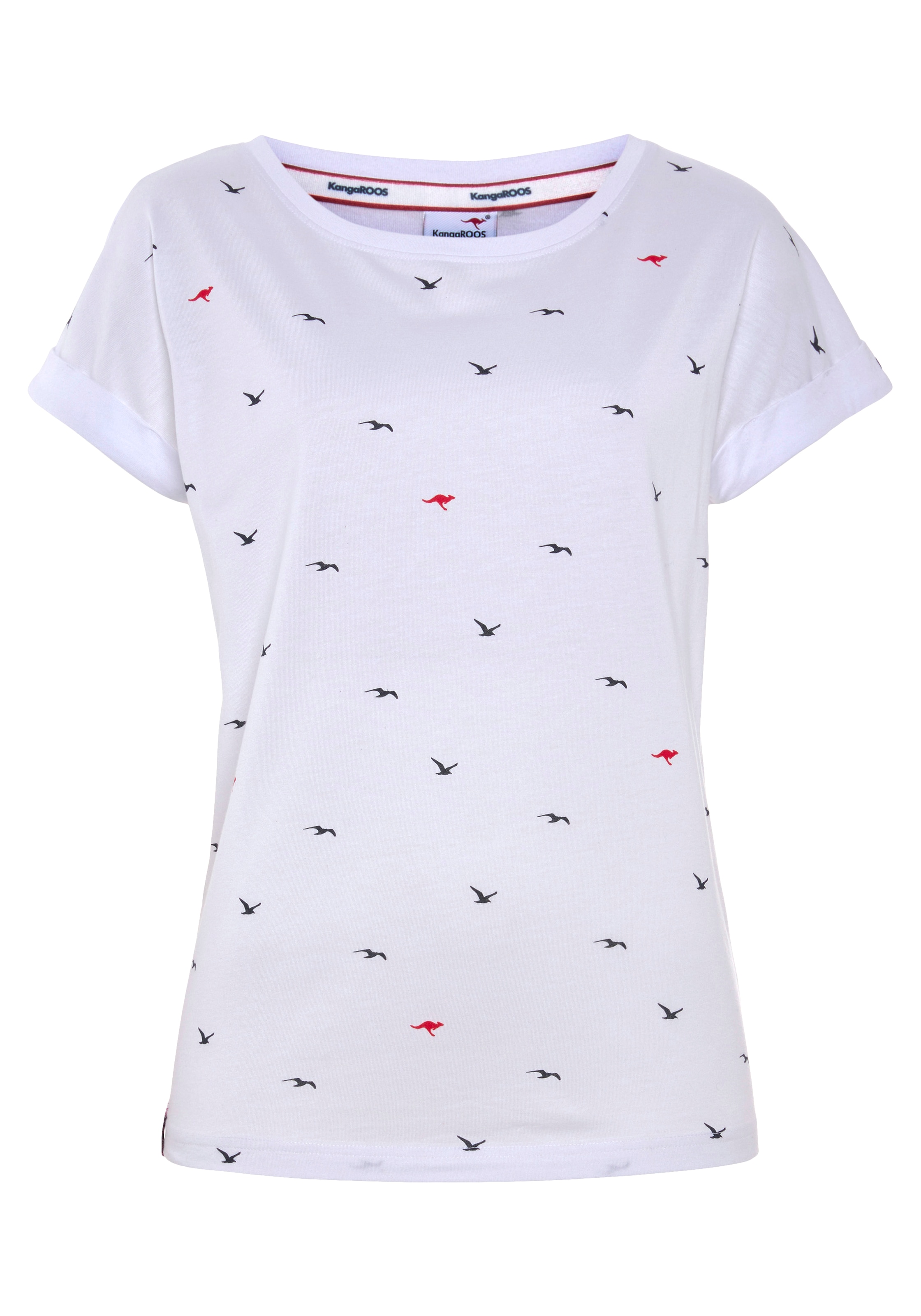 KangaROOS Print-Shirt , kurzärmelig,  figurumspielend,  mit Print,  mit Rundhalsausschnitt