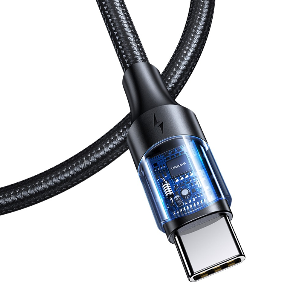(3m) 100W USB C Nylon Ladekabel Fast Charge Datenkabel - Schwarz