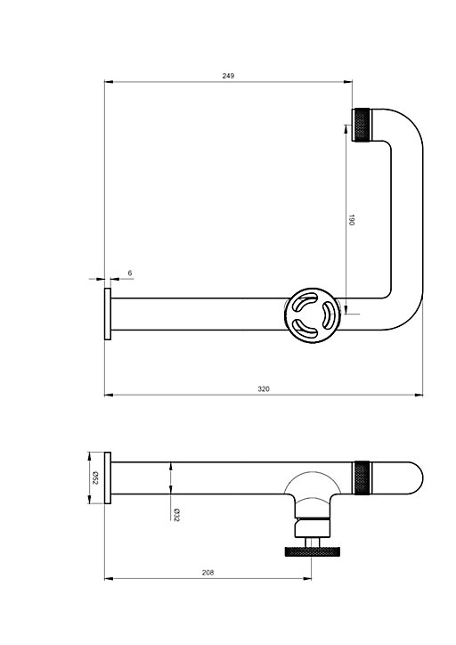Mitigeur de lavabo XL H.32 cm, gun metal, Essebagno Factory