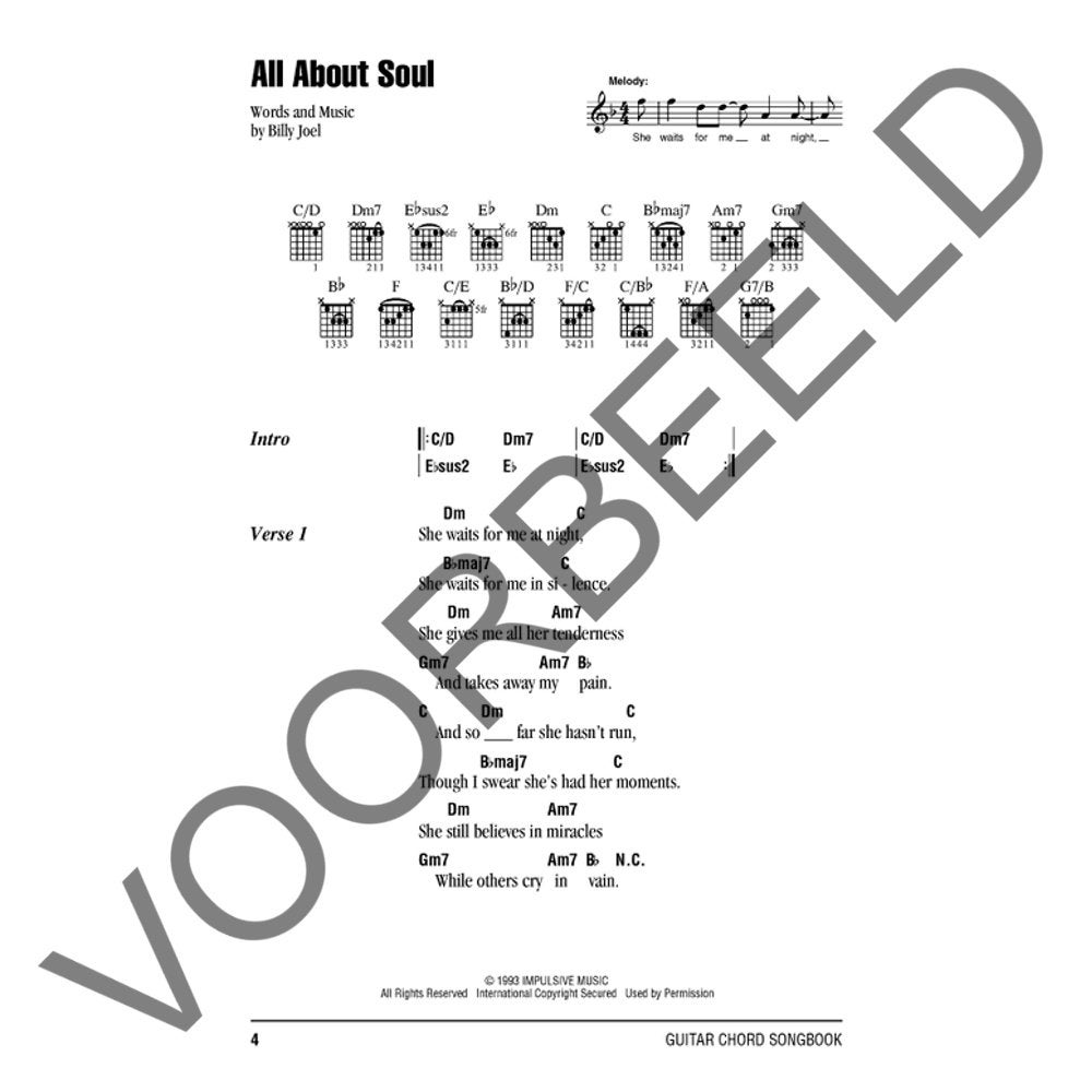 Hal Leonard Billy Joel Guitar Chord Songbook