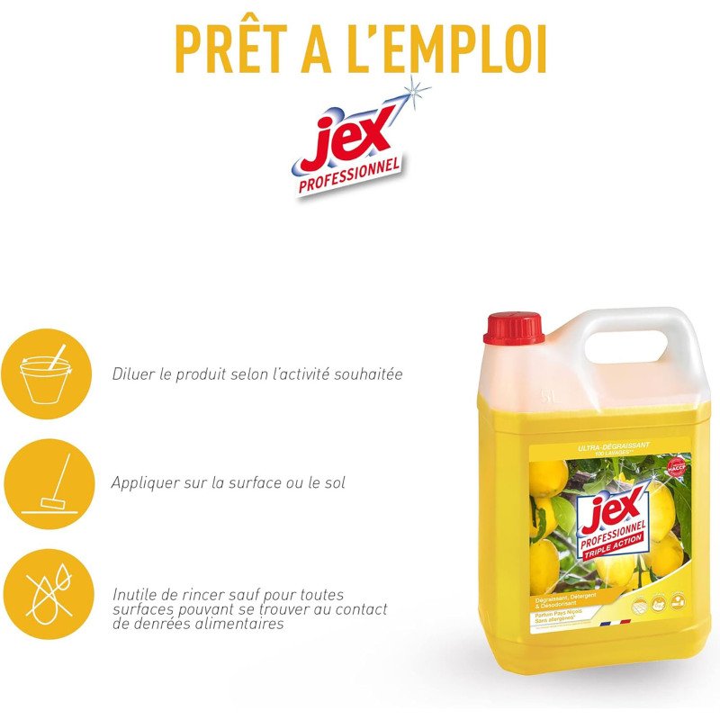 Nettoyant ultra dégraissant Jex professionnel Triple Action Pays niçois - Bidon de 5 L