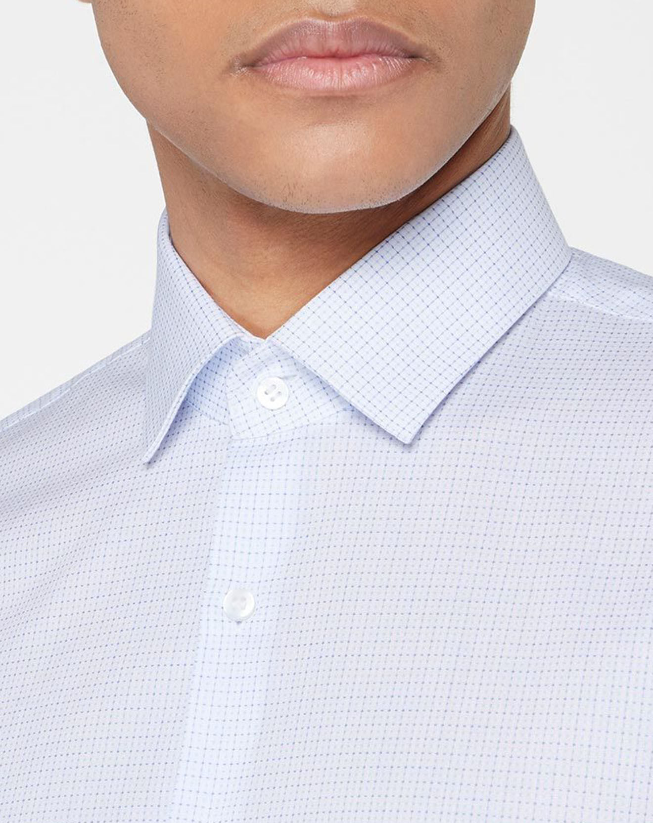 Calvin Klein Chemise slim Stretch imprimée Micro Point blanc/bleu