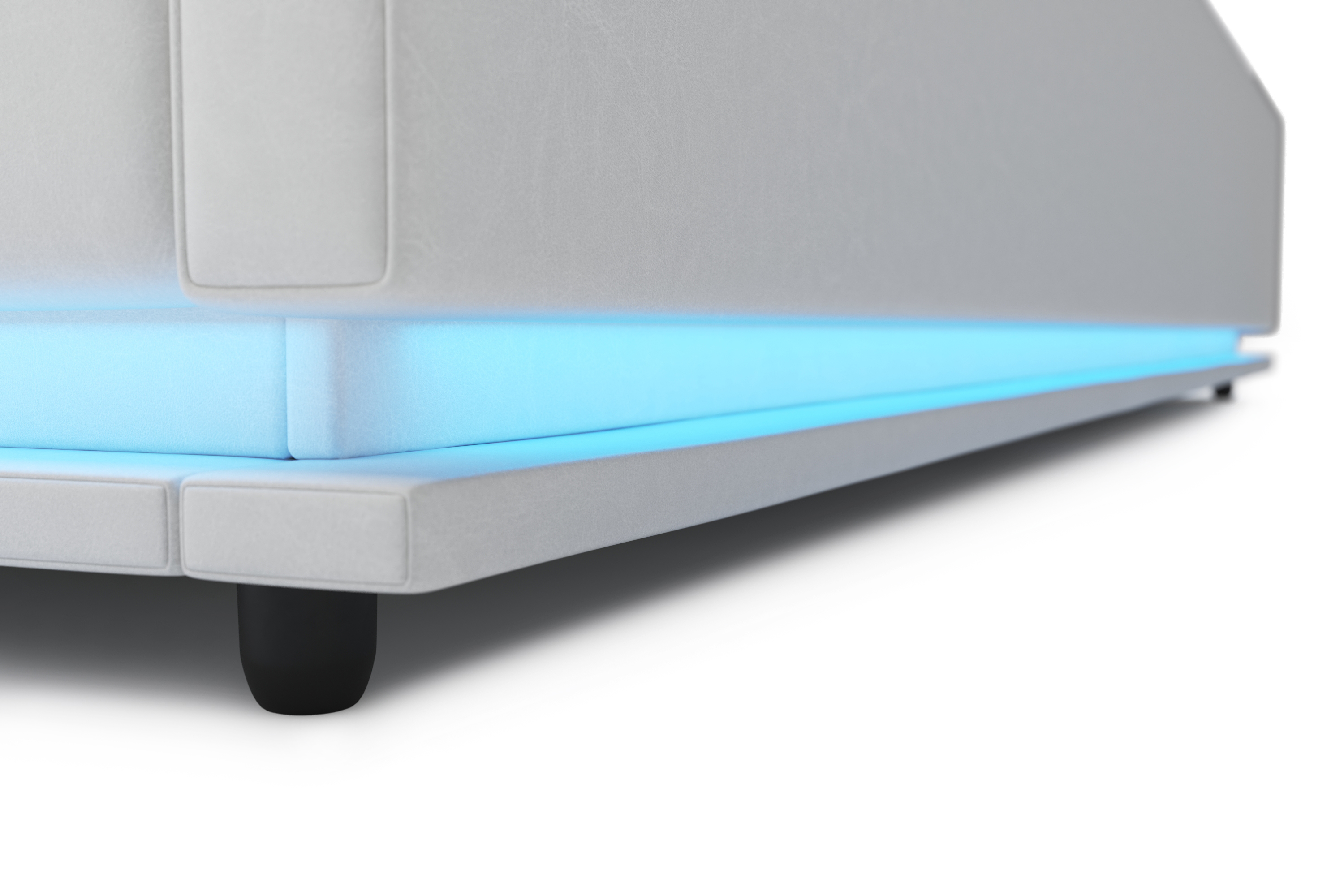 Lederbett LED STARDUST 160 x 200 cm weiss
