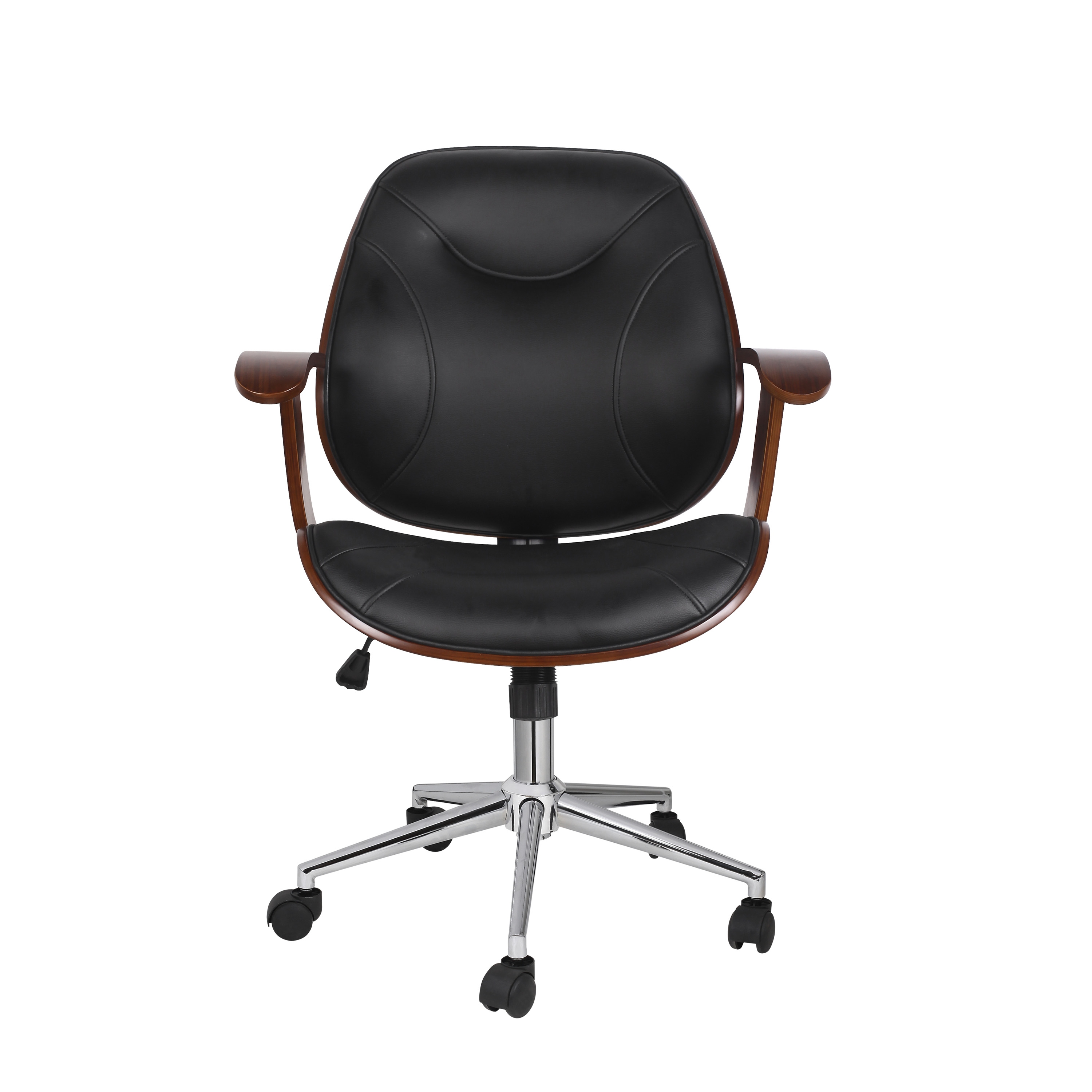 Bürostuhl Leder GATSBY braun/schwarz