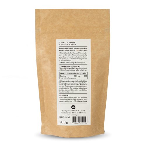 Sunday Natural Products  Sango Koralle Pulver 34% Calcium