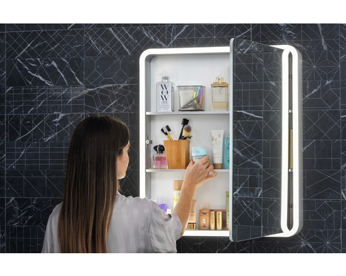 Focco Mia spiegelkast 60 x 70 x 11,5 cm grijs mat LED IP 44
