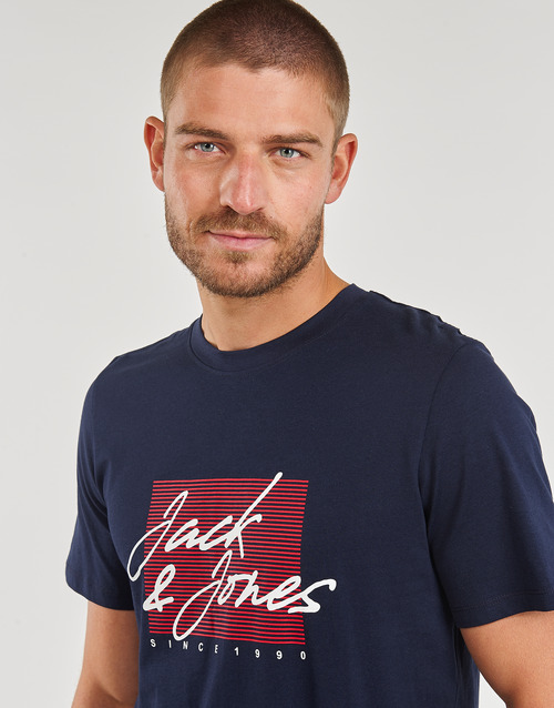 Jack & Jones - JJZURI TEE SS CREW NECK - Marine