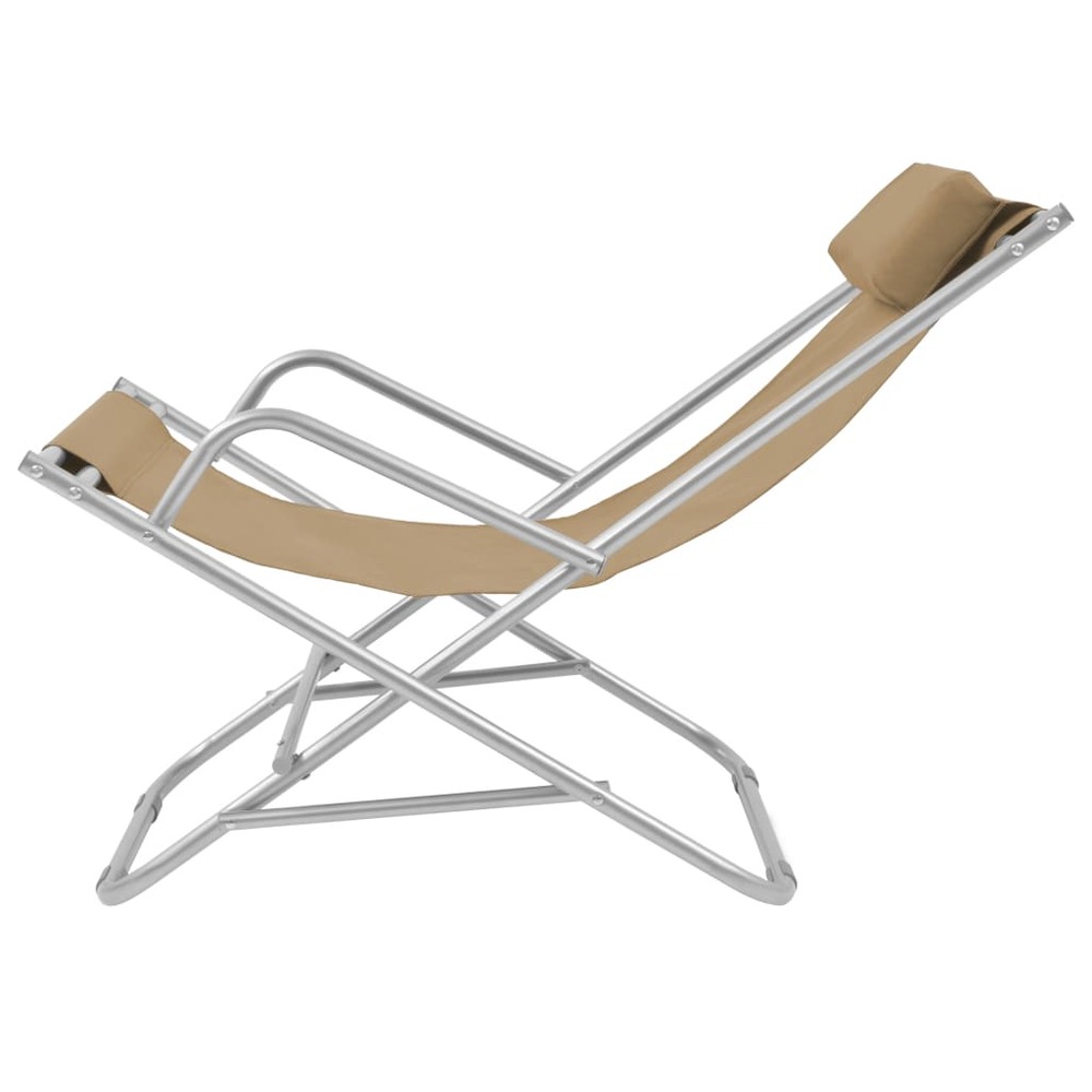 Chaises inclinables de terrasse 2 pièces acier taupe