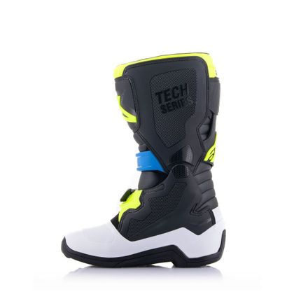 Bottes cross Alpinestars TECH 7S BLACK / ENAMEL BLUE /YELLOW FLUO ENFANT - Noir / Bleu