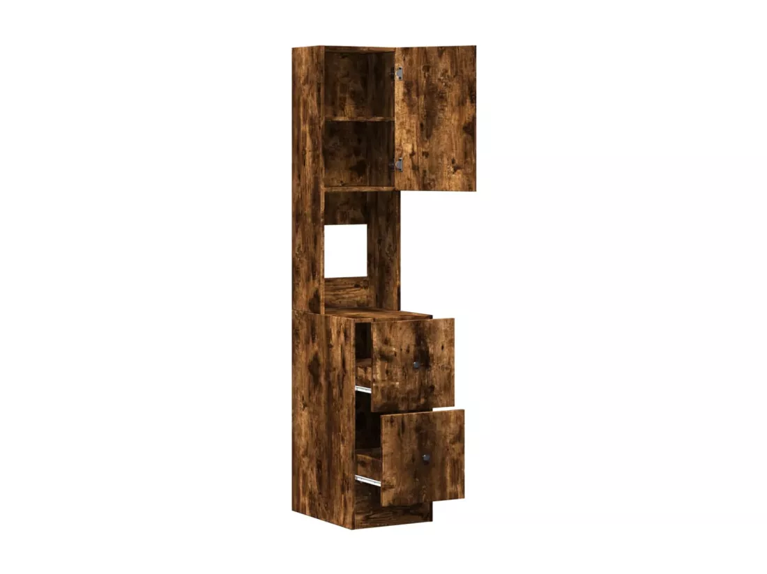 Armoire de cuisine chêne fumé 35x50x180 cm bois d'ingénierie