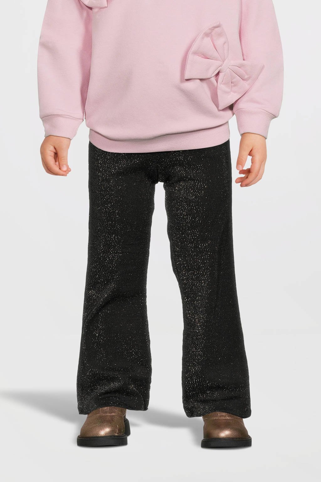 NAME IT bootcut glitterbroek NMFROISIN zwart