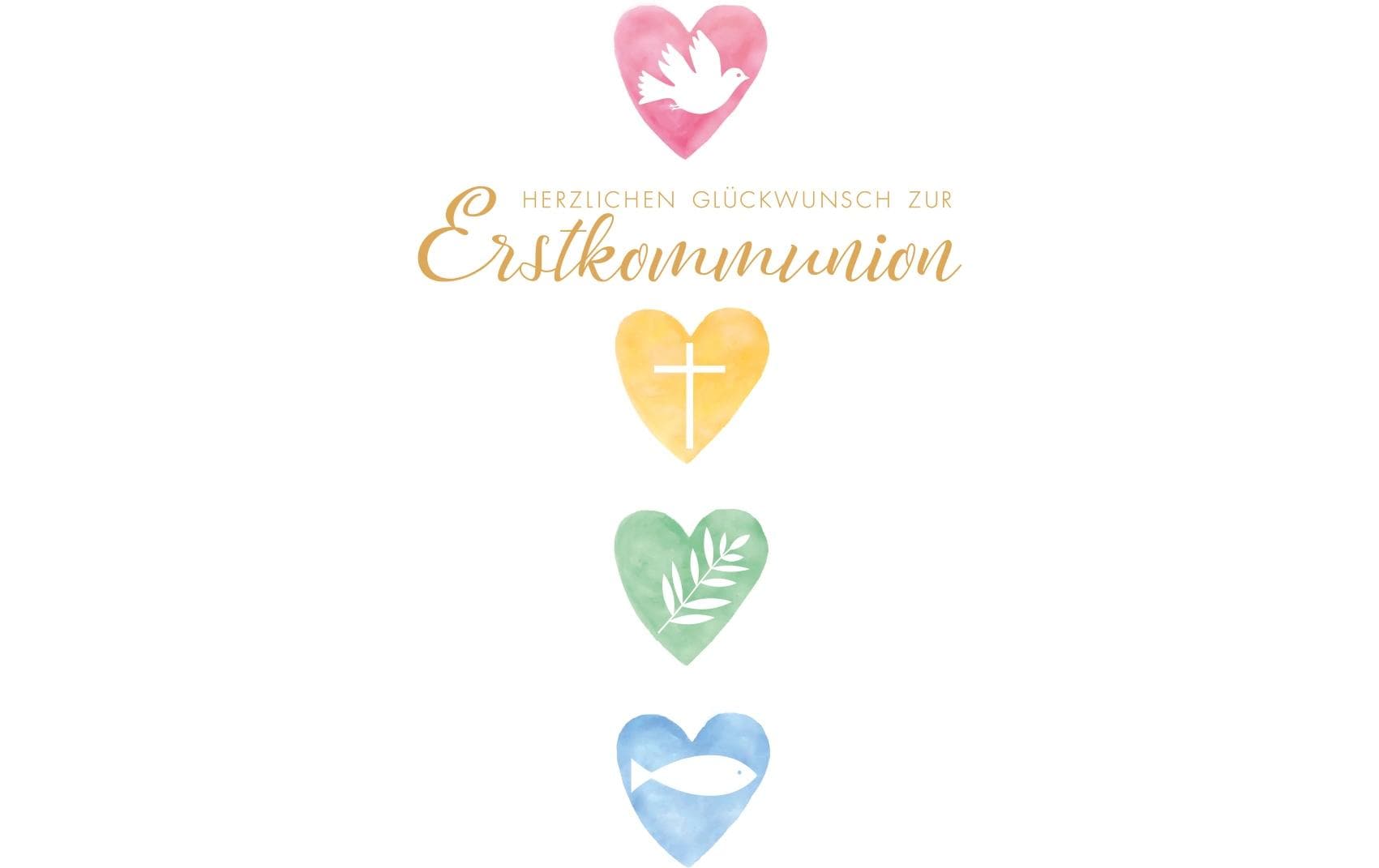 Glückwunschkarte Kommunion 12.5 x 17.6 cmGlückwunschkarte mit Couvert