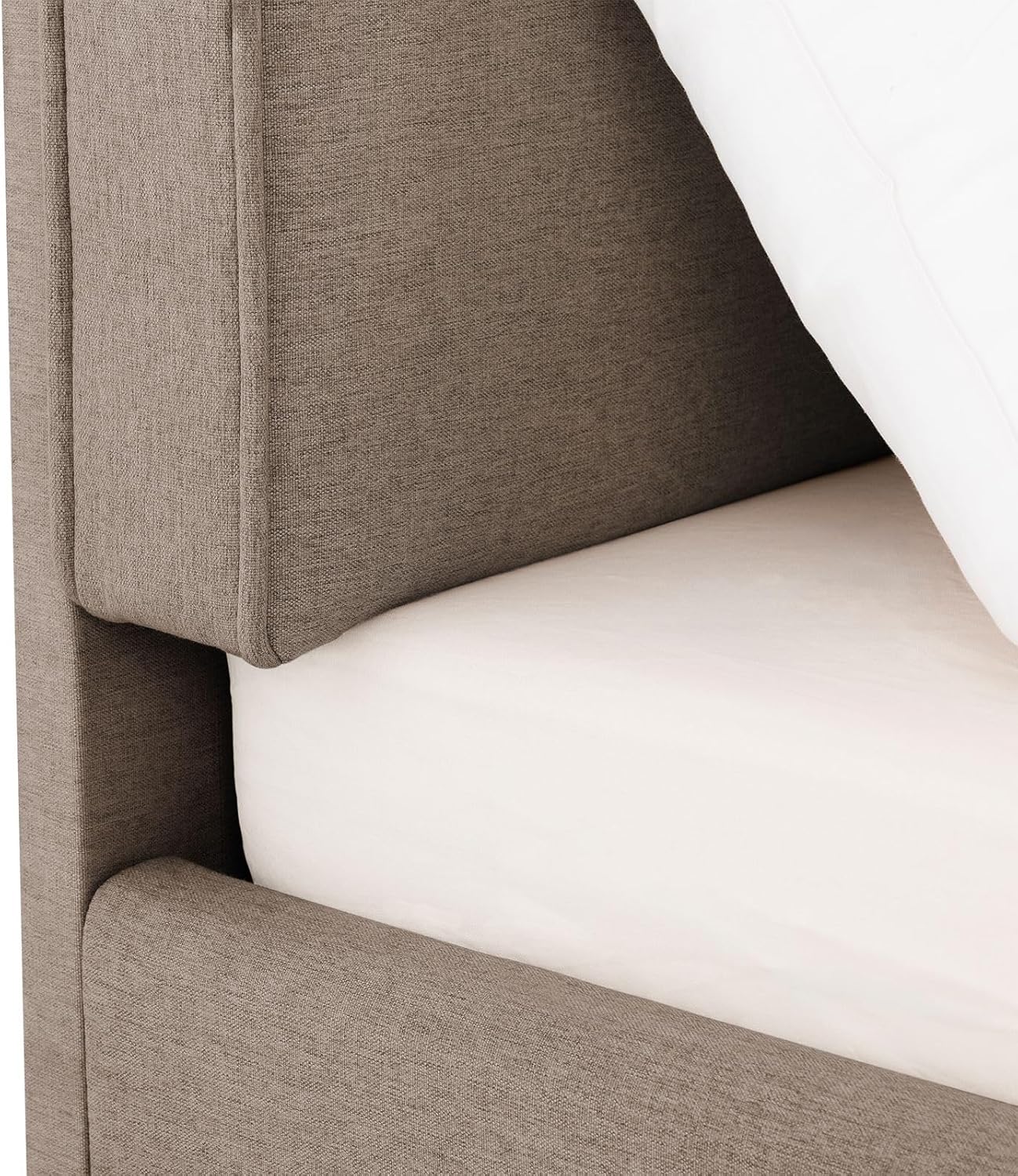 LATINI Polsterbett mit höhenverstellbarem Kopfteil, 180x200 cm, Greige - Doppelbett inklusive Lattenrost, ideal für zwei Personen, Bettgestell stabil und bequem, modernes Design für jedes Schlafzimmer