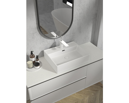 form&style MAKIRA wastafel 55 x 44 cm glanzend wit incl. keramische afvoerplug