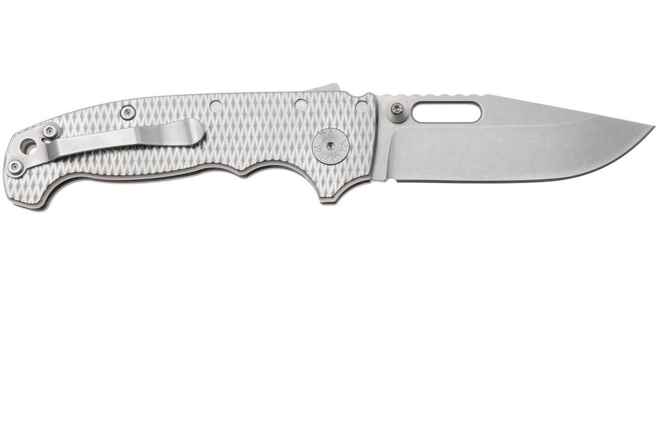 Demko Knives MG AD20S Shark-Lock, MagnaCut Clip Point MGAD20S-MAG-TXT-TI Milled Titanium, zakmes