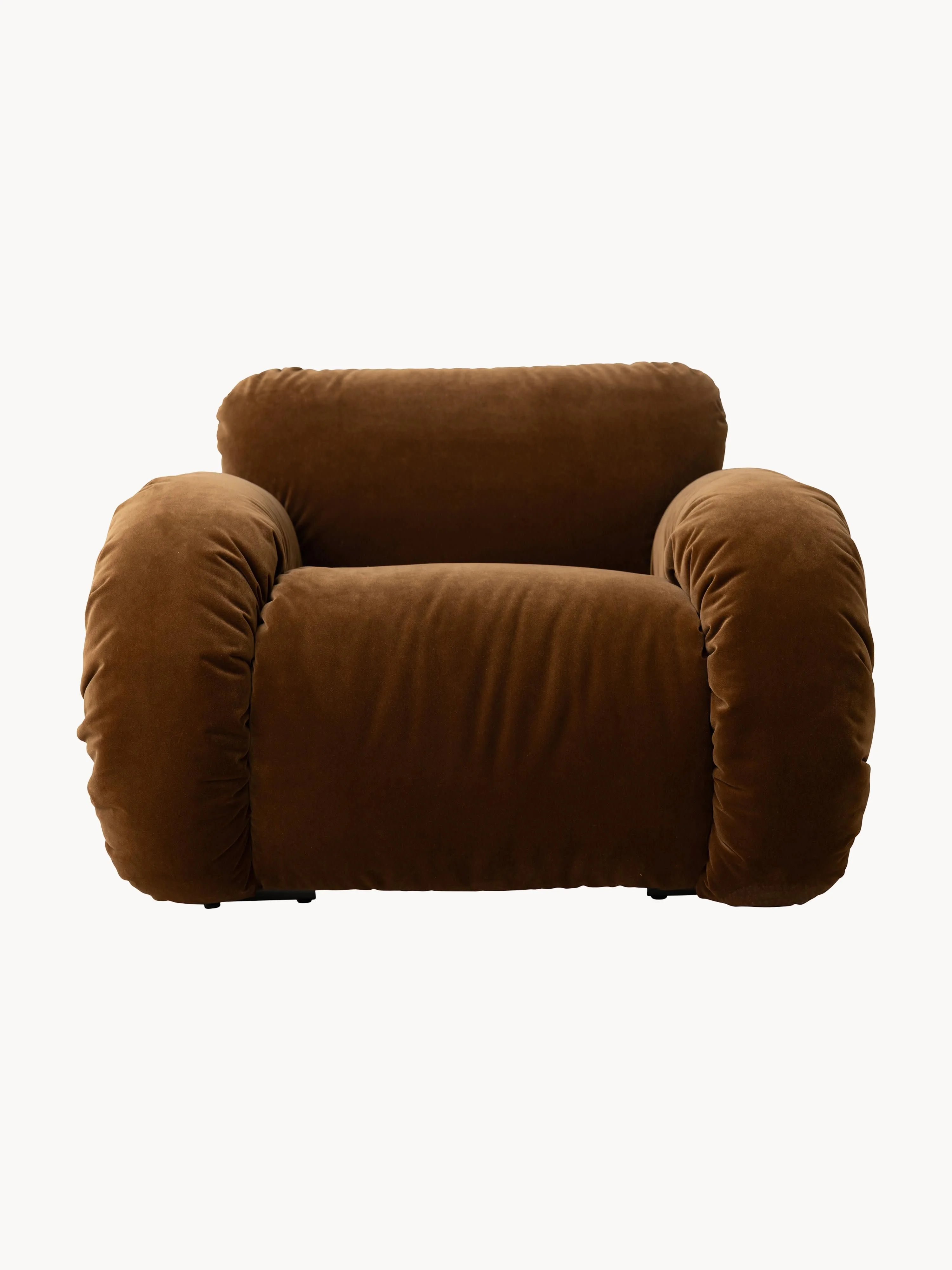 Handgemaakte fluwelen lounge fauteuil Arc