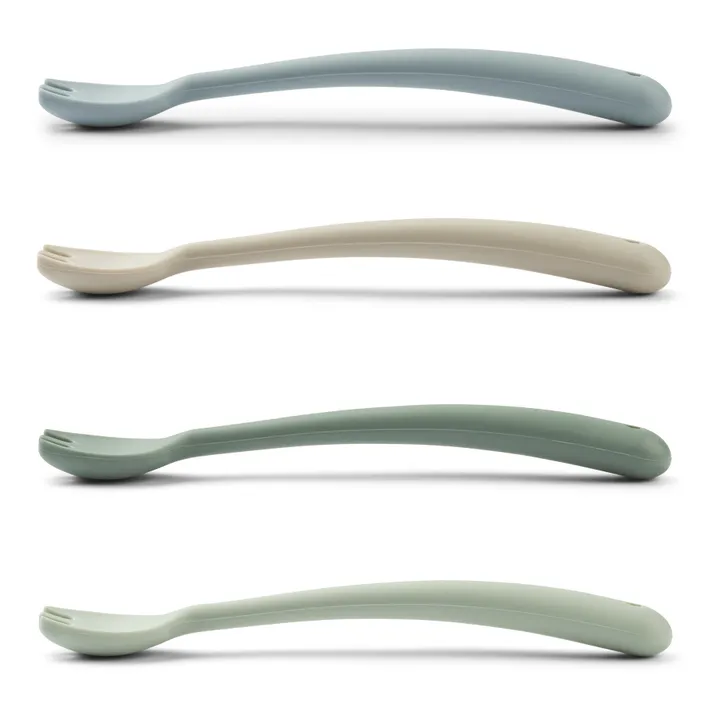Liewood Fourchettes en silicone - Set de 4 | Vert Menthe
