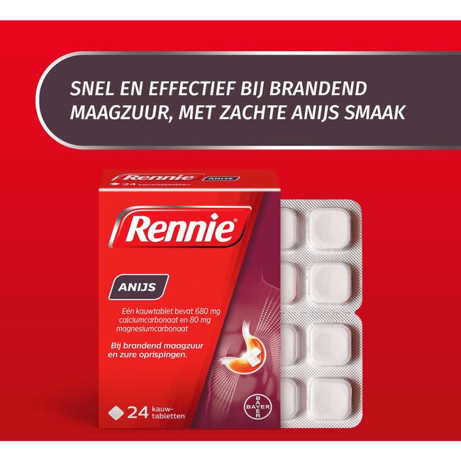 Rennie Anijs Kauwtabletten Bij Brandend Maagzuur 24 stuks