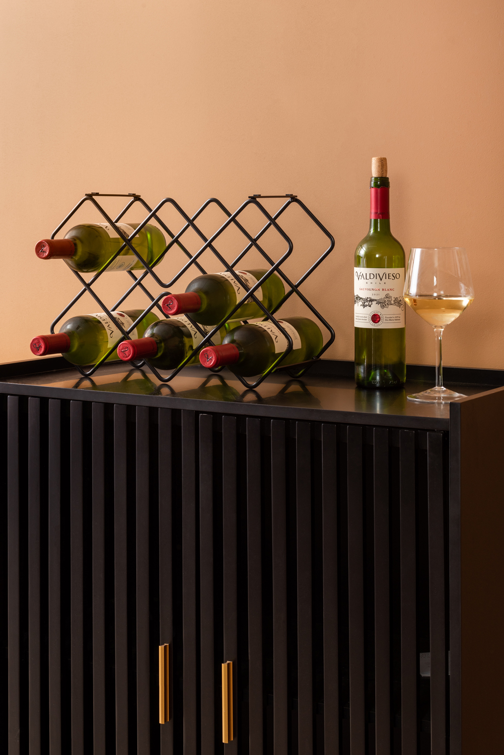 Wine rack Diamonds iron black