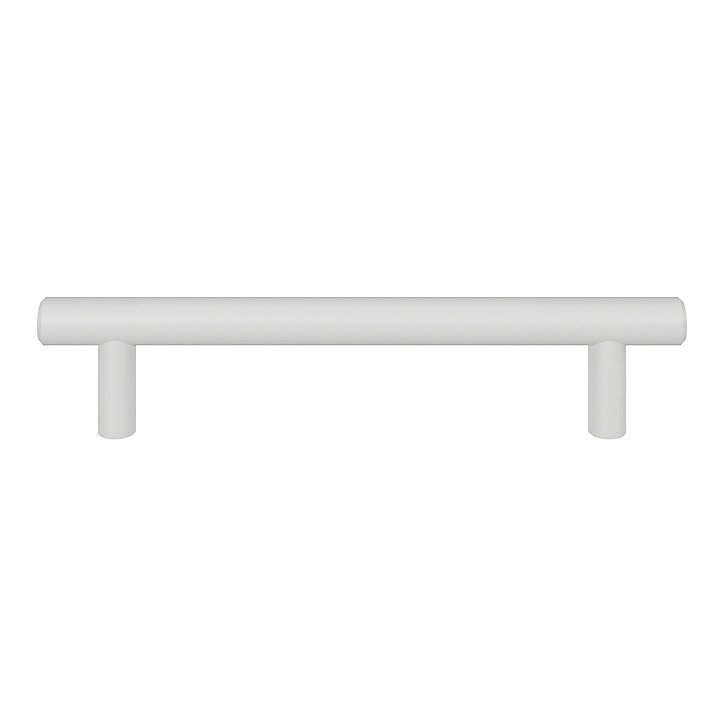 Poignée de meuble en T GoodHome Dizel acier mat blanc l.168mm x l.12mm x H. 35mm entraxe 128mm