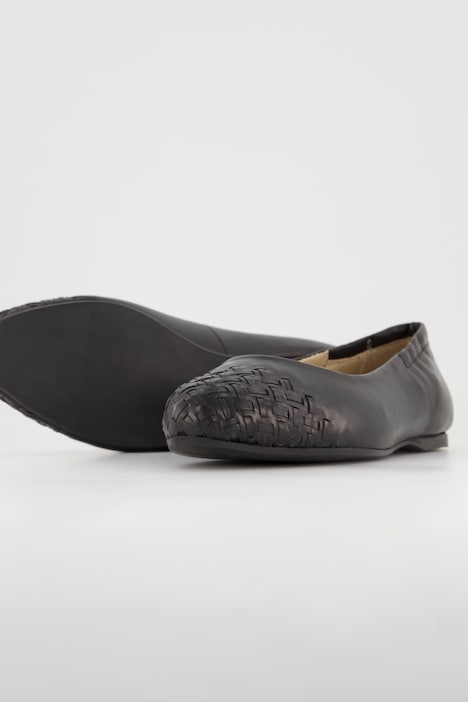 Leder-Ballerinas, Webspitze, Weite H