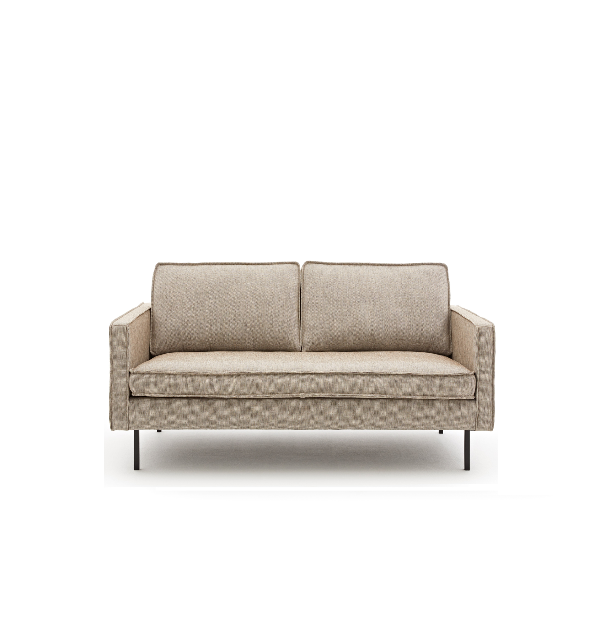 Loods 5 Design 2-zitsbank Slimm Stof Outside 2 Zits - 150 cm | Solution Lightbrown 115 | Poten: Zwart