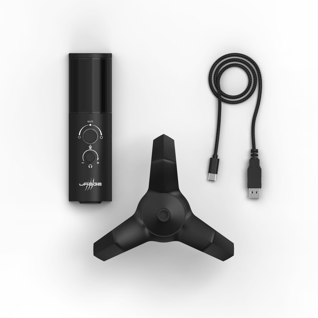 Stream 750 HD Illuminated Studio Streaming Cardioid USB Mikrofon   Dreibein Stativ Standfuss und RGB Beleuchtung (00186059) - Schwarz