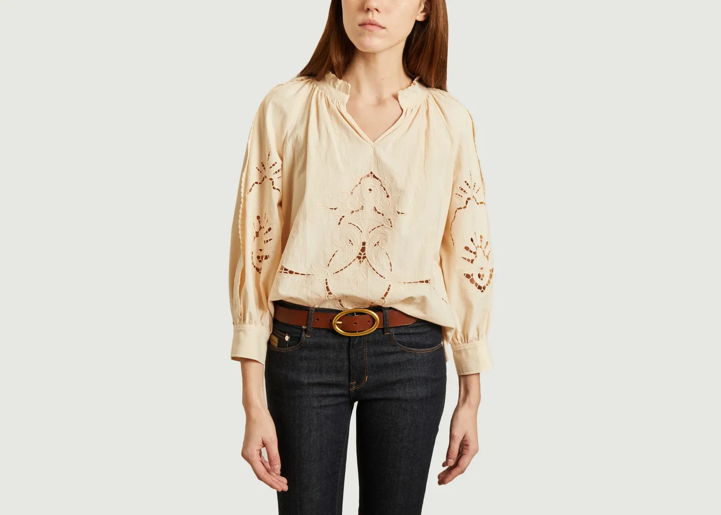 Ceinture en cuir avec boucle ovale Maison Boinet