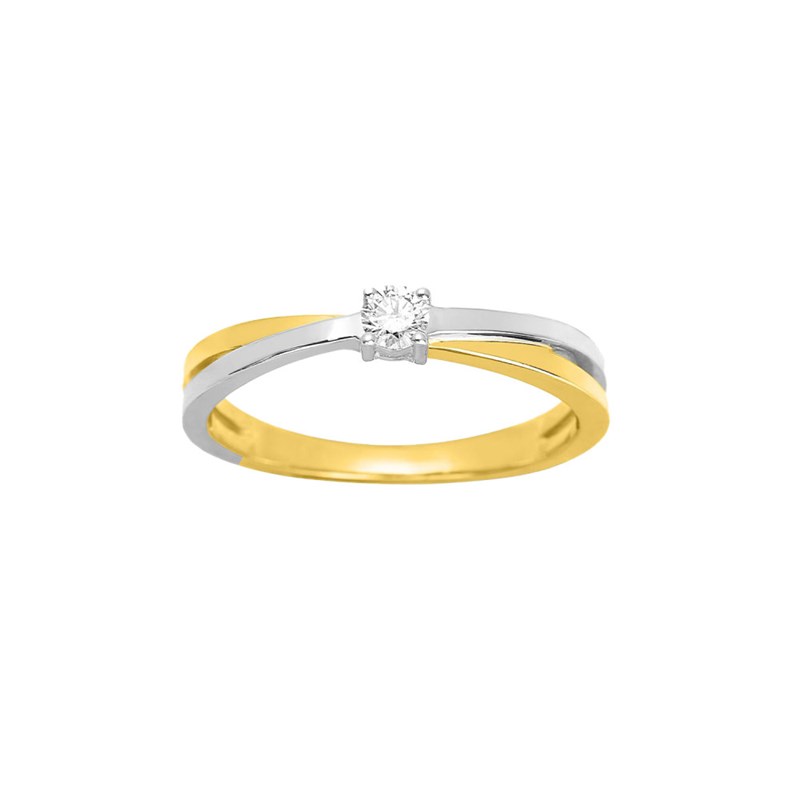 Bague Femme - Or 18 Carats - Diamant 0,1 Carats