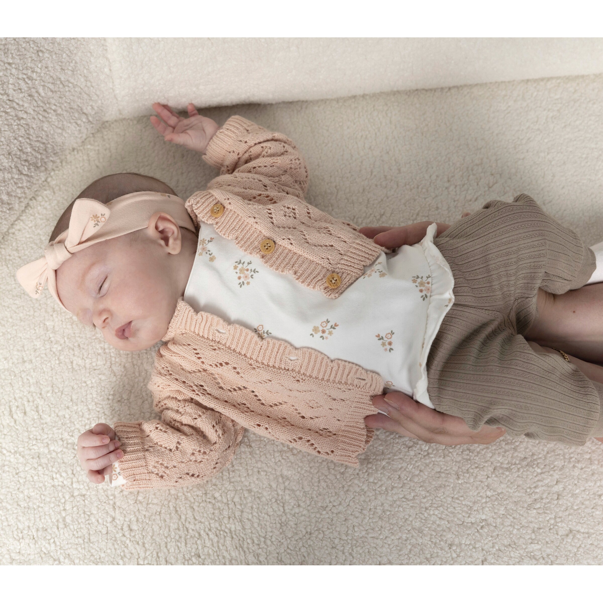 Feetje Ajour-Strickjacke rosa