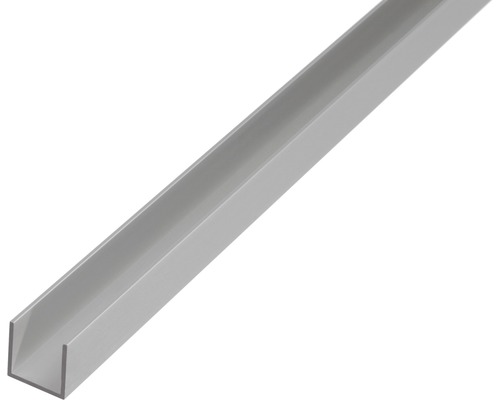 U-profiel aluminium zilver 12x10x1,5 mm, 1 m