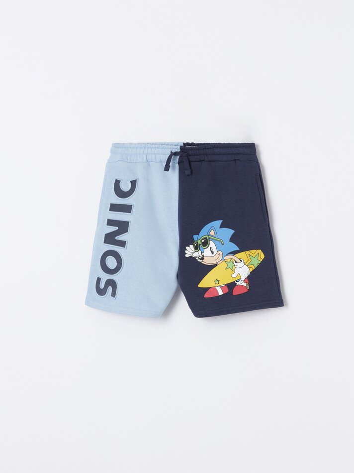 Bermuda jogger color block Sonicñ - Azul Médio