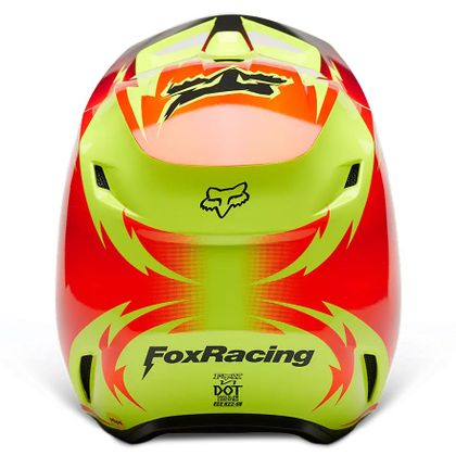 Casque cross Fox V1 STATK 2024 - Rouge / Jaune