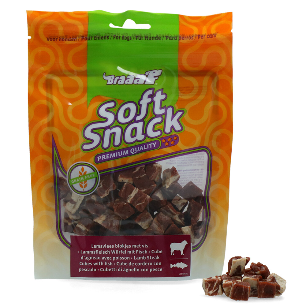 Braaaf Lam Steak Blokjes met Vis85 gr