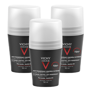 Vichy Homme Deodorant Roller 72 uur - Multiverpakking 3x50ML