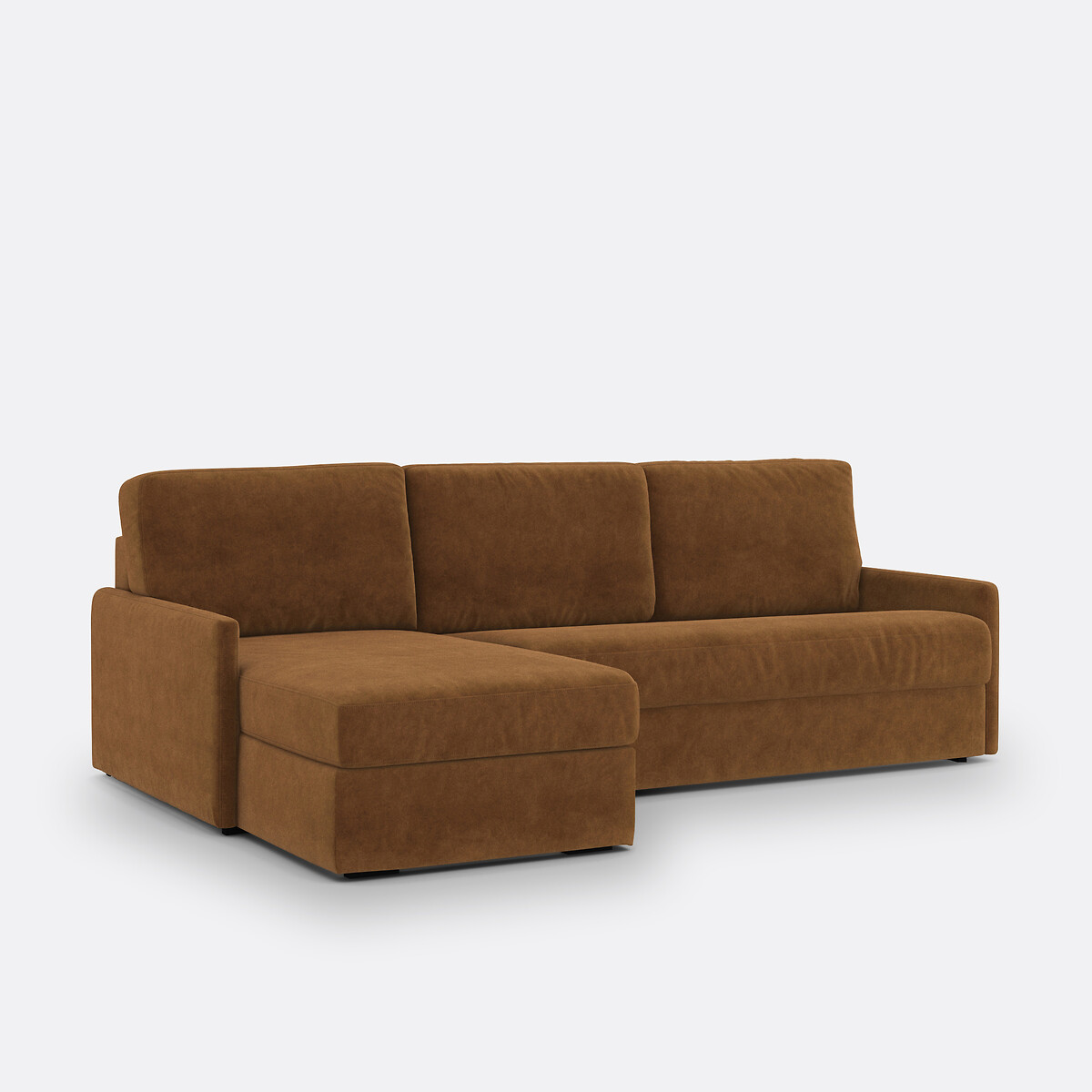 LA REDOUTE INTERIEURS<br>Sofá-cama de canto em veludo, espuma Marta
