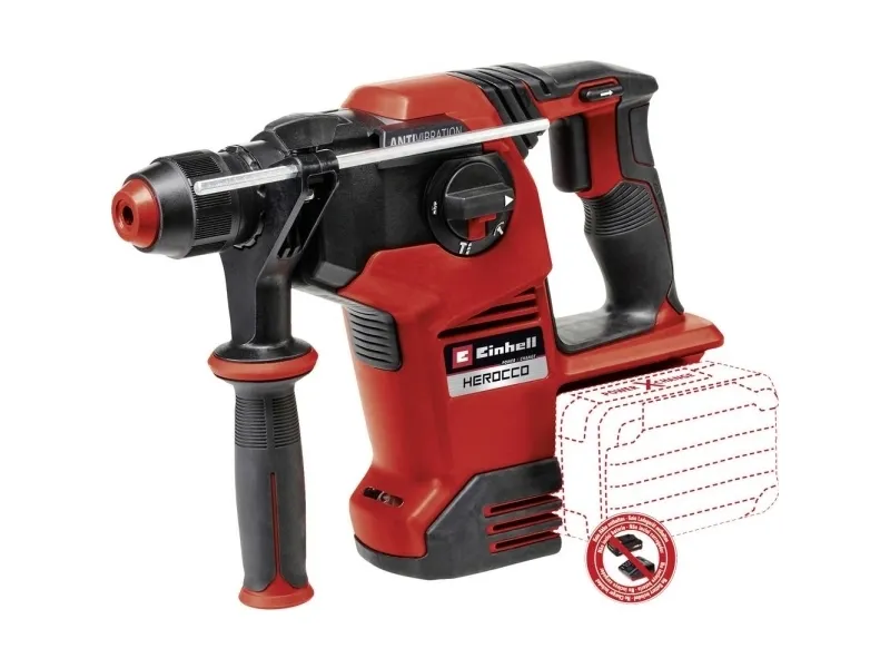 Einhell HEROCCO 36/28, SDS-plus, Sort, Rød, Børsteløs motor, 3,2 J, 28 Nm, Batteri - SOLO
