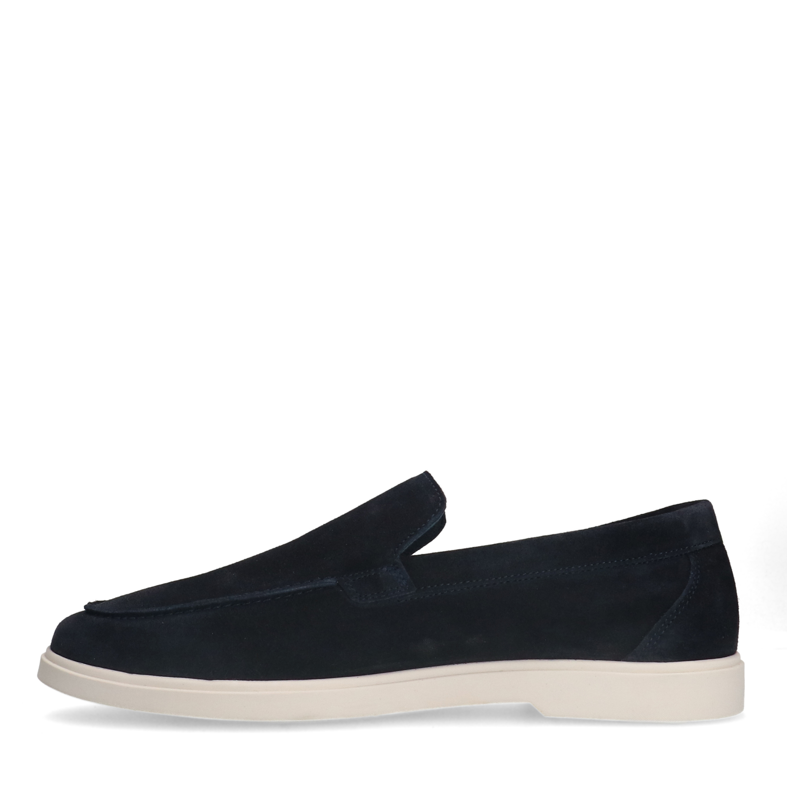 Donkerblauwe suède loafers